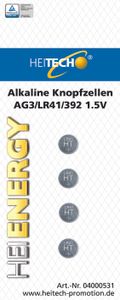 Knopfzellen "Alkaline" 4er-Pack AG3/LR41