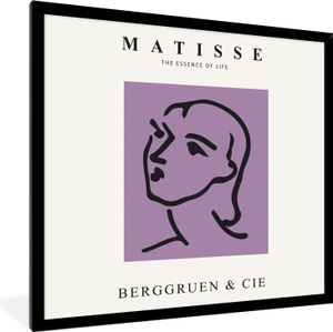 MuchoWow® Gerahmtes Poster Matisse - Abstrakt - Alte Meister - Frau 40x40 cm - Poster mit Schwarzem Bilderrahmen Wandposter Rahmen Foto Bilder - Mit Rahmen - Wanddekoration Schlafzimmer