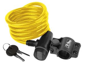 M-Wave SpiralMasterLock Kabelschloss CLIP-ON-Halter L 180cm Ø 10mm gelb