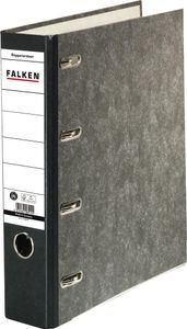 Falken 11285426 Doppelordner - 2x A5 quer, 70 mm, Wolkenmarmor, schwarz