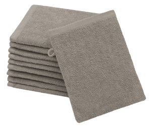 10er Set Waschlappen aus Baumwolle, 16x21 cm, fango (braun-grau)