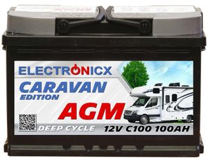 Electronicx Caravan Edition V2 Batterie AGM 100 AH 12V Wohnmobil Boot Versorgung