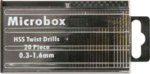 Schönwitz 00208 Mini Bohrer Set 20 teilig 0,3mm bis 1,6mm