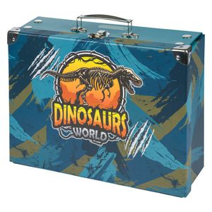 BAAGL Skladací školský kufrík Svet dinosaurov s kovaním