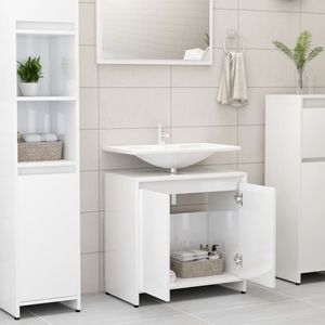 vidaXL Koupelnová skříňka vysoký lesk bílá 60x33x61 cm Dřevěný materiál