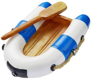 Miniatur Schlauchboot 7 cm blau weiß Figur Deko Urlaub Meer Schiff Strand Ferien Boot
