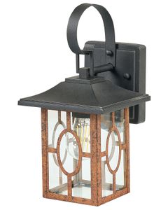 BELIANI Lampa ścienna zewnętrzna kinkiet brązowa matowe wykończenie metalowa żelazo szkło tradycyjna do ogrodu patio