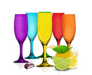 6 barevných sklenic na šampaňské 200ml poháry na šampaňské prosecco sklenice na šampaňské prosecco sklenice