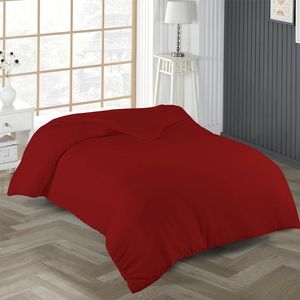 Bettwäsche Bettbezug 135x200 cm  Einfarbig 100% Baumwolle Kirschrot