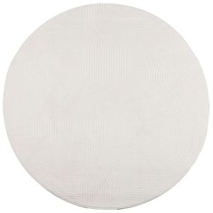 vidaXL Teppich IZA Kurzflor Skandinavischer Look Creme Ø 120 cm