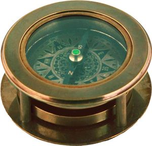 Kompass mit integrierter Lupe aus antikem Messing, 6,7x2,5cm Maritime Dekoration Kompass mit integrierter Lupe aus antikem Messing, 6,7x2,5cm Maritime Dekoration