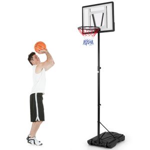 COSTWAY Basketballkorb outdoor, Basketballständer 172-305cm höhenverstellbar mit abnehmbarem Mittelrohr & Ständer