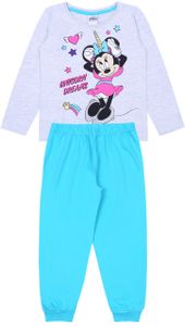 Grau-türkisfarbenes Pyjama/Schlafanzug für Mädchen Minnie Mouse DISNEY, 110