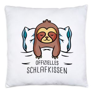Offizielles Schlaf-Kissen inkl. Füllung Schlafendes Faultier Süße Geschenk-Idee Faultier-Fans Schnarch-Kissen