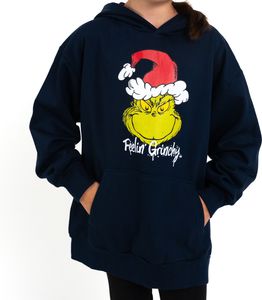 The Grinch Hoodie für Jungen und Mädchen - Kapuzenpullover Kinder Sweatshirt Pullover mit Kapuze Blau, Größe:122-128