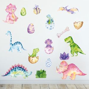 Dino Kids - Dinosaurier Wandtattoo Kinderzimmer Baby Wandaufkleber - Set