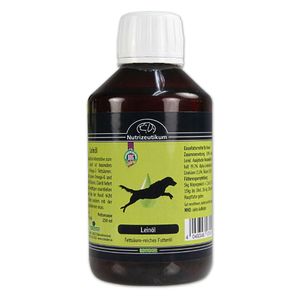 Leinöl 250 ml für den Hund die pflanzliche Alternative zum Lachsöl mit Omega-3 Omega-6 und Omega-9
