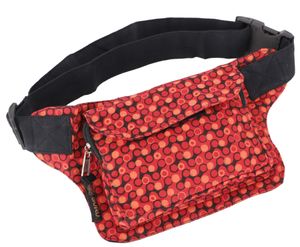 Bedruckte Stoff Sidebag & Gürteltasche, Farbenfrohe Bauchtasche, Hüfttasche - Rot, Uni - Erwachsene, Baumwolle, 16*20*5 cm, Festival- Bauchtasche Hippie