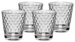 WMF Wassergläser Set 4-teilig Wabenmuster Tumbler Cocktail Saftglas Kristallglas hitzebeständig spülmaschinengeeignet, 225ml