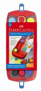 Nepriehľadná farebná škatuľka Faber Castell Connector s 24 žiarivými farbami