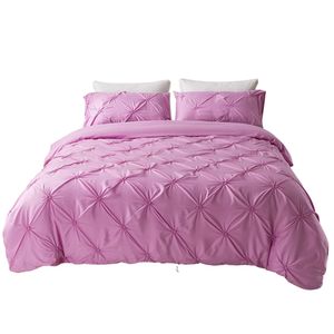Bettwäsche 200x230cm polyester fiber 3 teilig - Rosa Bettbezug Set, weiche Flauschige Bettbezüge mit Reißverschluss und 2 mal 50x75cm Kissenbezug