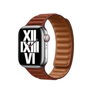 Apple Leather Link für die Watch Series 1-9 / SE - 38/40/41 mm - Größe S/M - Umber