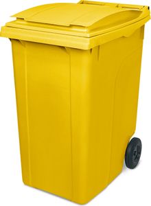 360 Liter DIN Mülltonne, HxBxT 1090x620x860 mm, Gewicht 17,1 kg, gelb