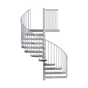 Spindeltreppe Ø 225 cm | Höhen: 216-276 cm | Standard Ausstattung | Stahlstufe