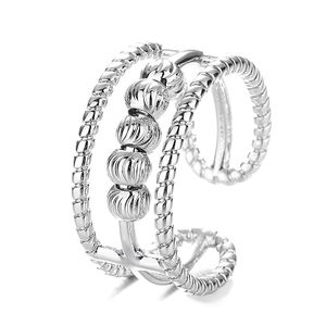 INF Anti-Stress-Ring mit drehbaren Perlen einstellbar Silber