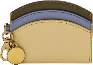 FOSSIL Kartenhalter Polly Leather Card Case Green Multi Stripe gelb