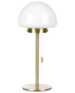 BELIANI Tischlampe Gold Metallsockel, Glasschirm, Zugschalter, minimalistischer Stil Bürolicht für zu Hause