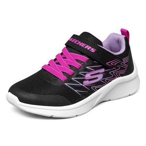 Skechers Mädchen-Slipper-Kletter Microspec Bold Delight Schwarz-Pink, Farbe:schwarz, EU Größe:36