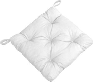Sitzkissen - Weiß - 40 x 40 cm - mit Klettbändern
