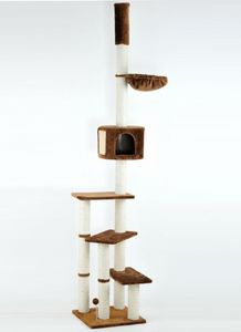 animal-design Katzen-Kratzbaum Kitty mit Katzen-Höhle & Liegeflächen deckenhoch XXL, Farbe:braun 101