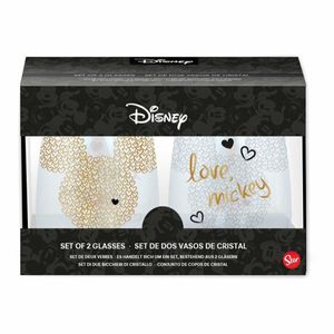 Disney Mickey Mouse Trinkgläser Geschenkkarton Set 2 Metallic Gläser