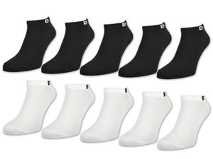 10 Paar Pierre Cardin Sneaker Socken Herren & Damen Schwarz oder Weiß - Schwarz 43-46