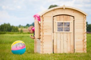 Timbela dětský dřevěný domek na hraní BEZ PODLAH - venkovní domek na hraní pro děti - Š112xL146xV145 cm/1,1m2 zahradní domek na hraní - M505-1