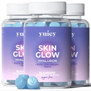 yuicy® Skin Glow | Hautvitamine mit Hyaluronsäure, Biotin & Zink | Hochdosiertes Anti-Aging