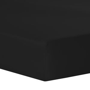 Luxury Spannbettlaken 100x200 schwarz Baumwolle Mako Satin 125-130g/m²
