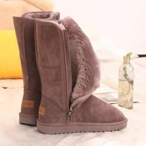 Winter Selling Suede Damenschuhe Warme Damen Schneestiefel Winter Plüsch Flauschige Winterstiefel Dicker unterer Reißverschluss