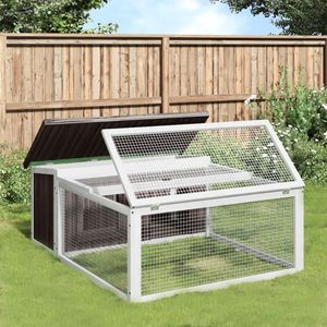 vidaXL Králikáreň Grey 117,5x97x47,5 cm Masívne borovicové drevo
