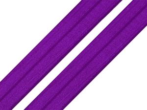 1m Falzgummi 20mm Faltgummi elastisches Einfassband Schrägband Saumband Farbwahl, Farbe:lila