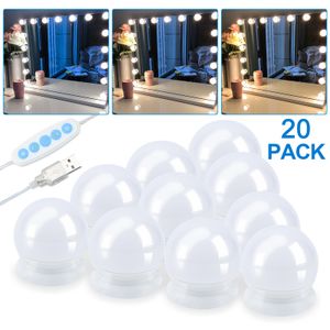 SWANEW LED zrkadlové svetlo DIY lampa USB svetlo na líčenie stmievateľné 10 LED 360° osvetlenie