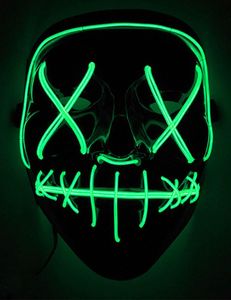 LED-Maske Mord-Nacht Halloween-Maske schwarz-grün