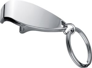 Metall Flaschenöffner mit Schlüsselanhänger / chrom-glänzend