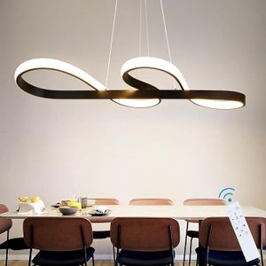 ZMH LED Pendelleuchte Esstisch Hängelampe Dimmbar Hängeleuchte Schwarz 47W mit Fernbedienung Wohnzimmerlampe Modern Lampe für Esszimmer Küche Büro