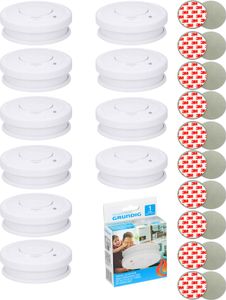 10x Rauchmelder 85dB Inkl. 9V Batterie + 3M Klebepad Set Feuermelder 10x Rauchmelder 85dB Inkl. 9V Batterie + 3M Klebepad Set Feuermelder