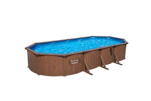 Bestway® Hydrium™ Stahlwandpool Komplett-Set mit Sandfilteranlage Ø 730 x 366 x 130 cm, Holz-Optik (Palisander), rund Bestway® Hydrium™ Stahlwandpool Komplett-Set mit Sandfilteranlage Ø 730 x 366 x 130 cm, Holz-Optik (Palisander), rund
