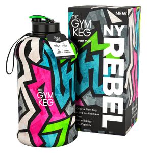THE GYM KEG 2.2L Gym Wasserflasche mit Tasche und Griff Wiederverwendbare Sport Wasserflasche Fitness Workout Yoga Ökologisch BPA Frei