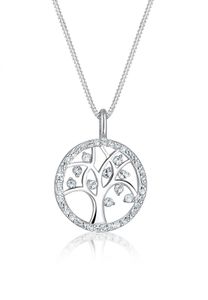 Elli Halskette Lebensbaum Kristalle Sterling Silber Silber